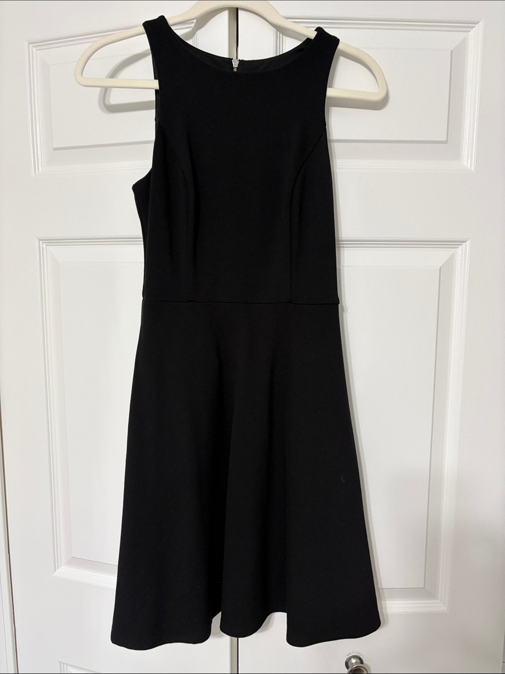 White House Black Market Black Sleeveless Midi Fit-and-Flare Dress